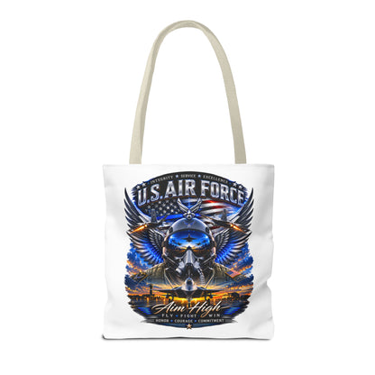 U.S. Air Force Aviator Tote Bag – 'Aim High' Military Pilot Design