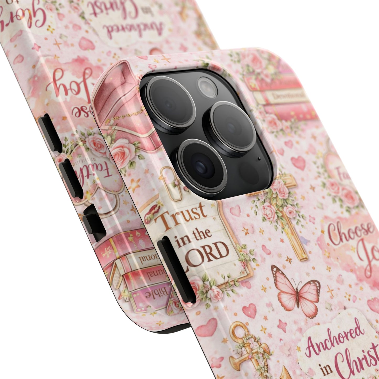 Anchored In Christ Phone Case | Christian floral iPhone Case