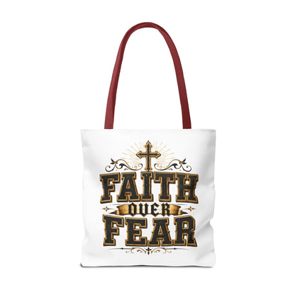 Faith Over Fear Tote Bag — Inspirational Christian Canvas Tote
