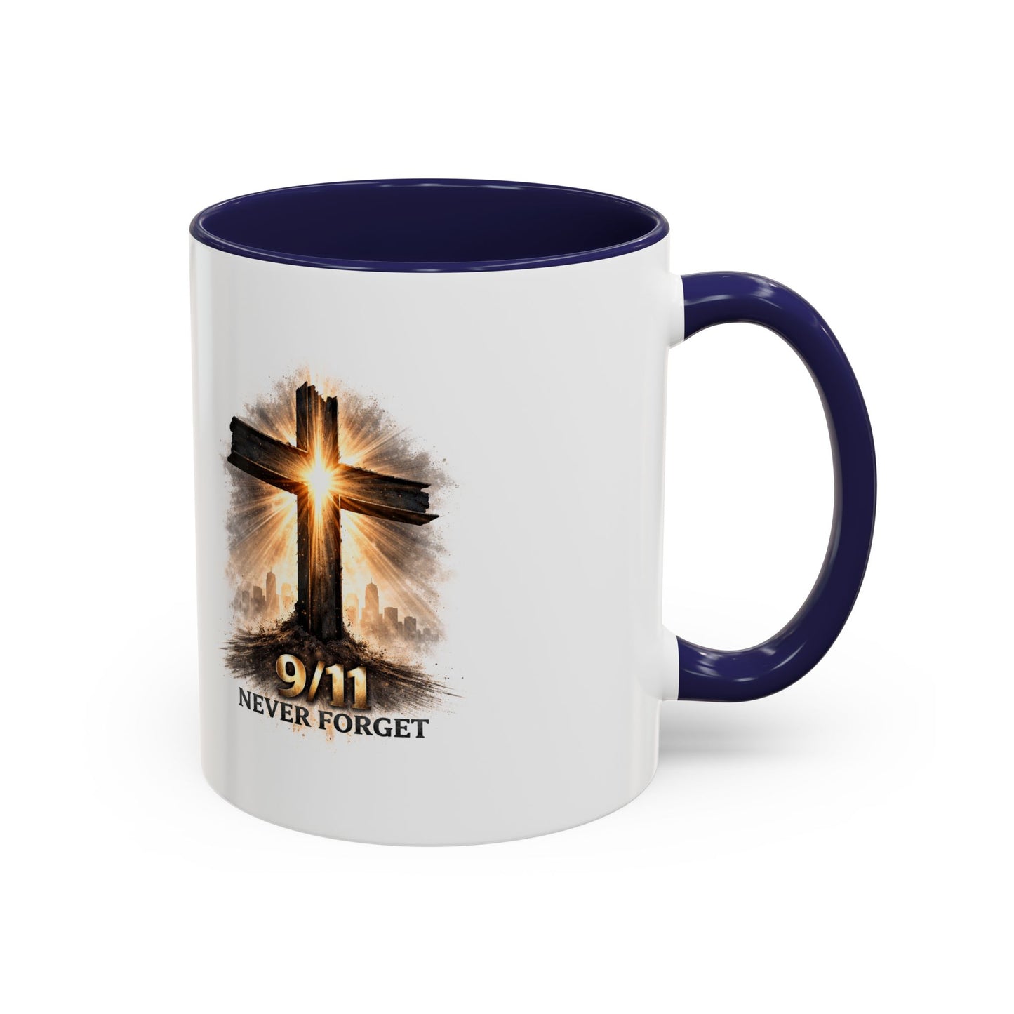 9/11 Never Forget Coffee Mug — Religious Memorial Accent Mug