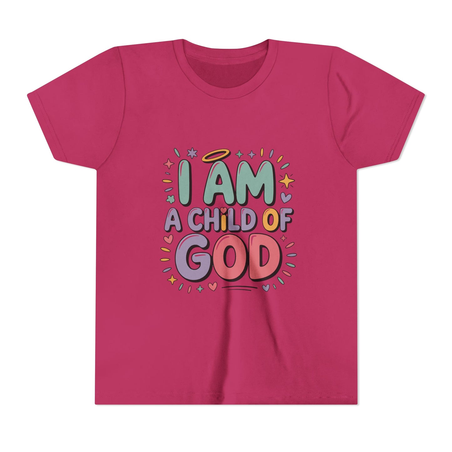 I Am A Child of God Youth Tee — Cute Pastel Christian Kids T-Shirt