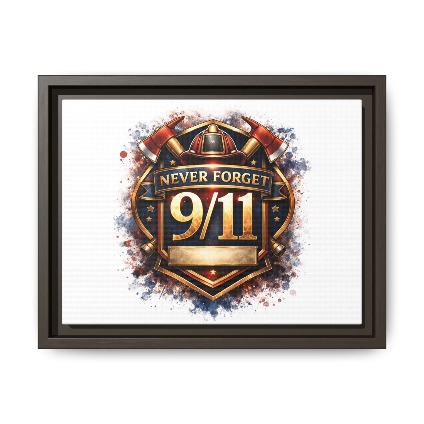 Framed Matte Canvas — 'Never Forget 9/11' Memorial Wall Art