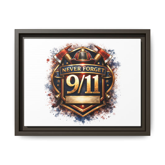 Framed Matte Canvas — 'Never Forget 9/11' Memorial Wall Art