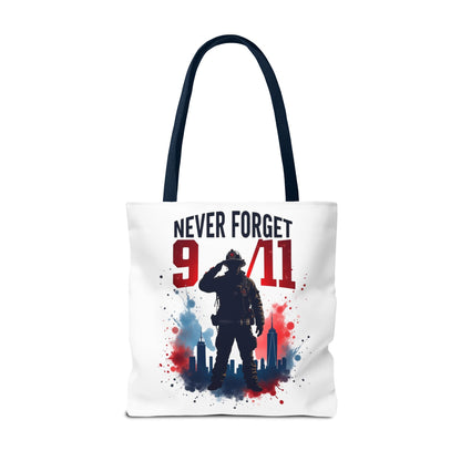 Never Forget 9/11 Tribute Tote Bag — Memorial Patriotic Canvas Carryall