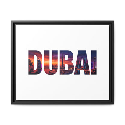 Dubai Photo-Text Matte Canvas Framed Wall Art