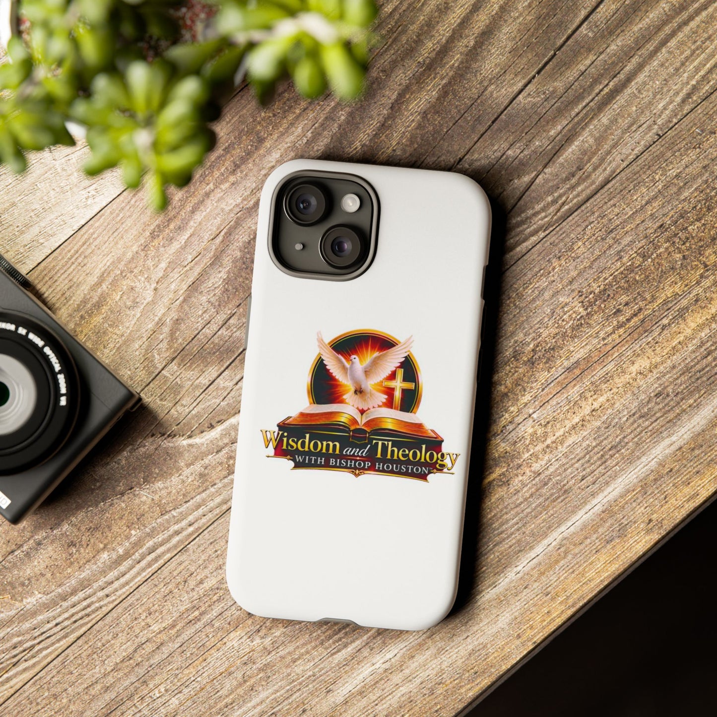 Wisdom and Theology Phone Case — Christian Dove & Cross Protective Tough Case