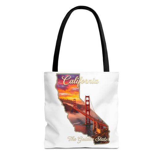 California Golden State Tote Bag – Golden Gate Sunset All-Over Print