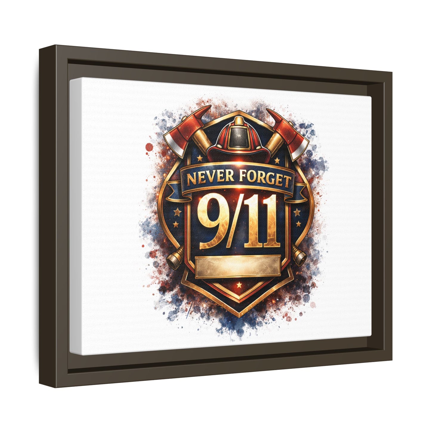 Framed Matte Canvas — 'Never Forget 9/11' Memorial Wall Art