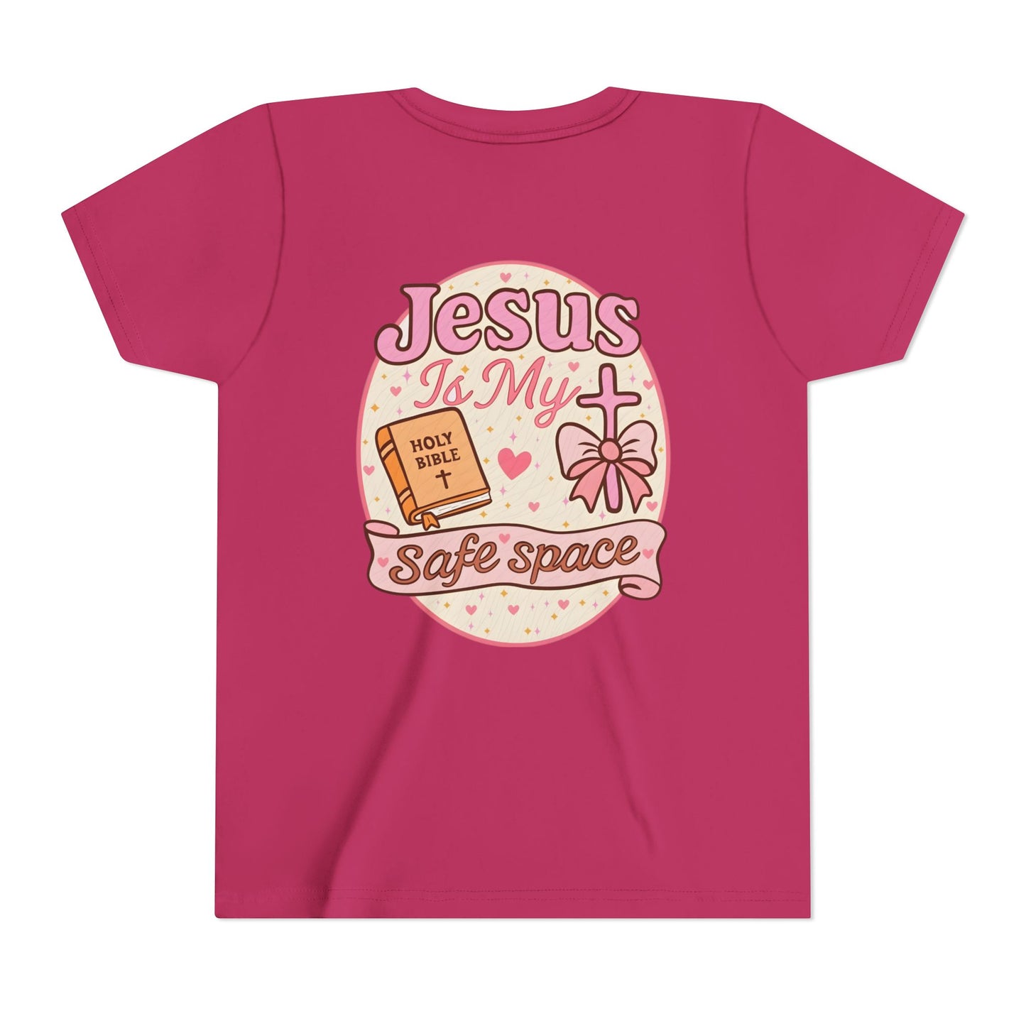 Youth Tee — "Jesus Is My Safe Space" Christian Kids T-Shirt