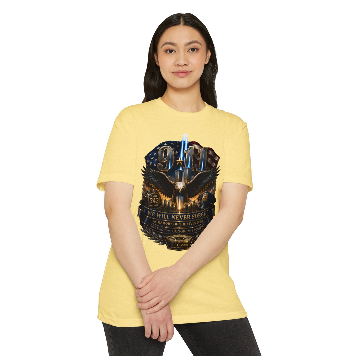 9/11 Remembrance T-Shirt — "We Will Never Forget" Tribute Tee