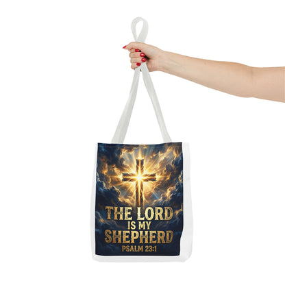 "The Lord Is My Shepherd" - Psalm 23:1 Religious Cross Tote Bag