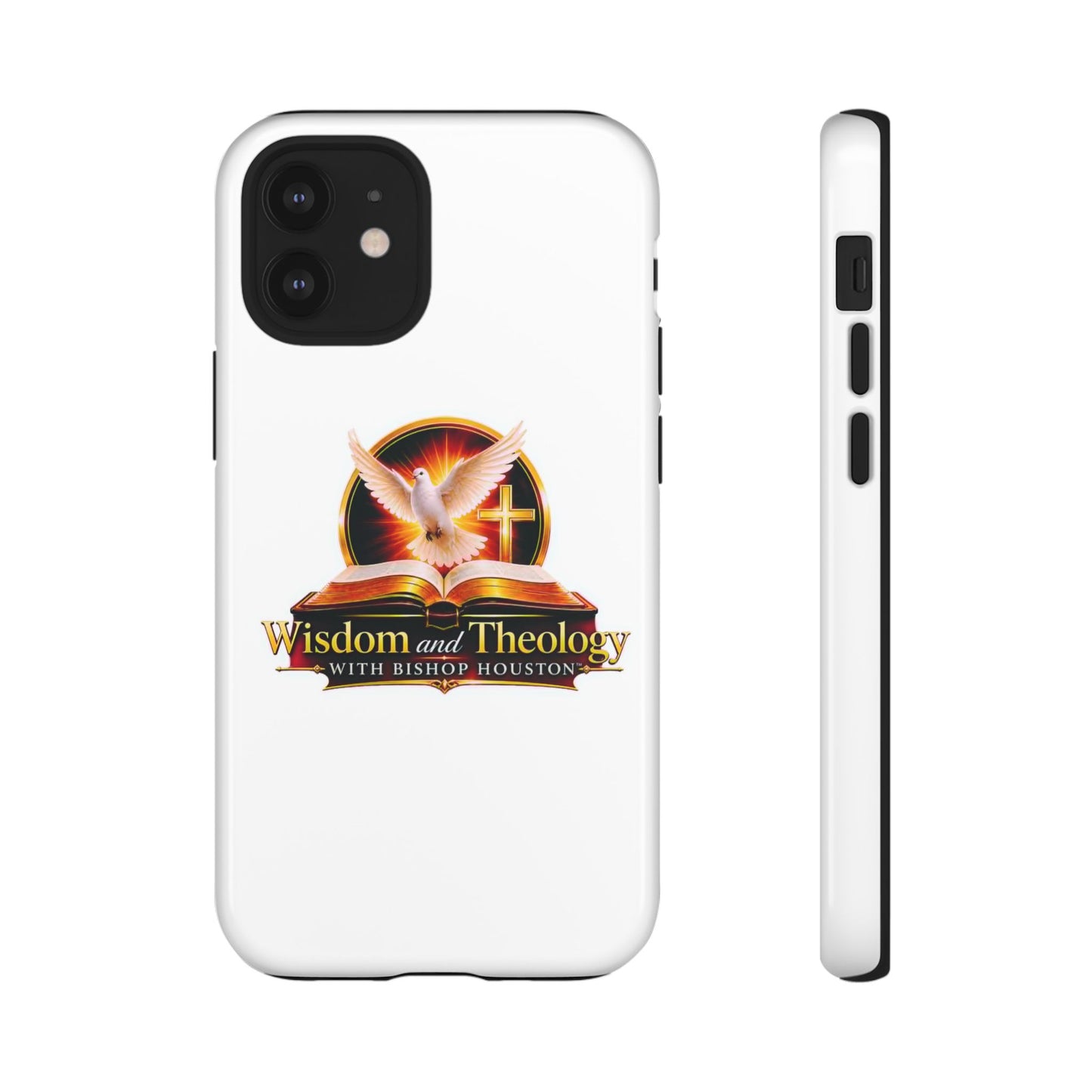 Wisdom and Theology Phone Case — Christian Dove & Cross Protective Tough Case