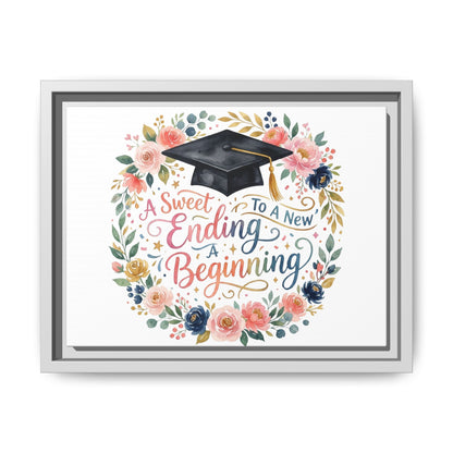Graduation Canvas Print – “A Sweet Ending to a New Beginning” Framed Wall Art