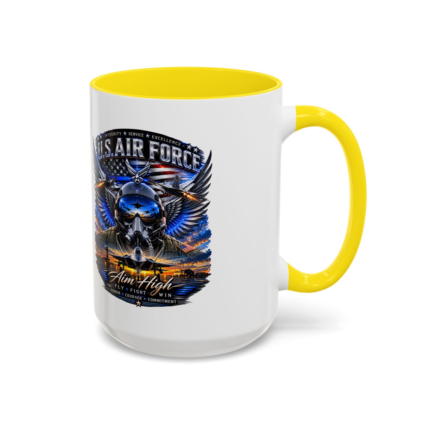 U.S. Air Force Eagle Coffee Mug — "Aim High" Accent 11/15oz