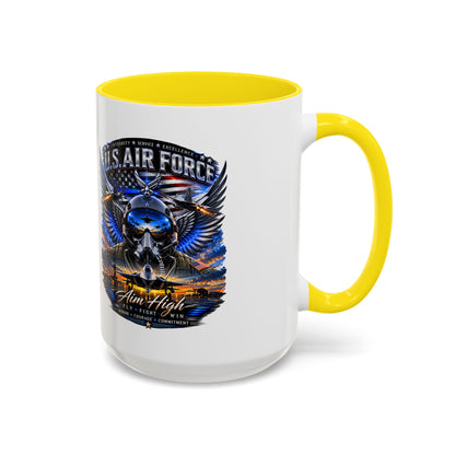 U.S. Air Force Eagle Coffee Mug — "Aim High" Accent 11/15oz