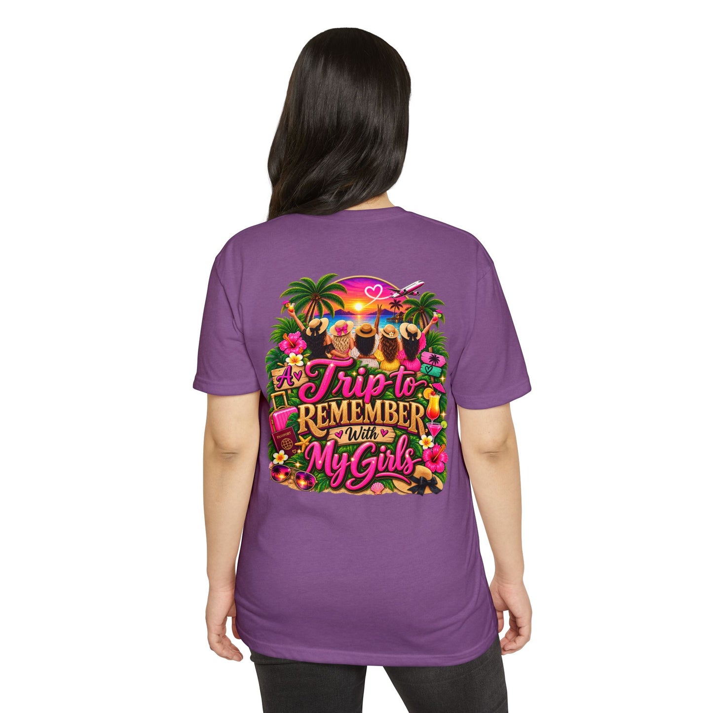 T-Shirt — 'A Trip to Remember With My Girls' Tropical Bachelorette/Besties Tee