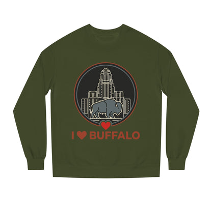 I  Buffalo Sweatshirt — Buffalo Skyline & Bison Graphic Crewneck