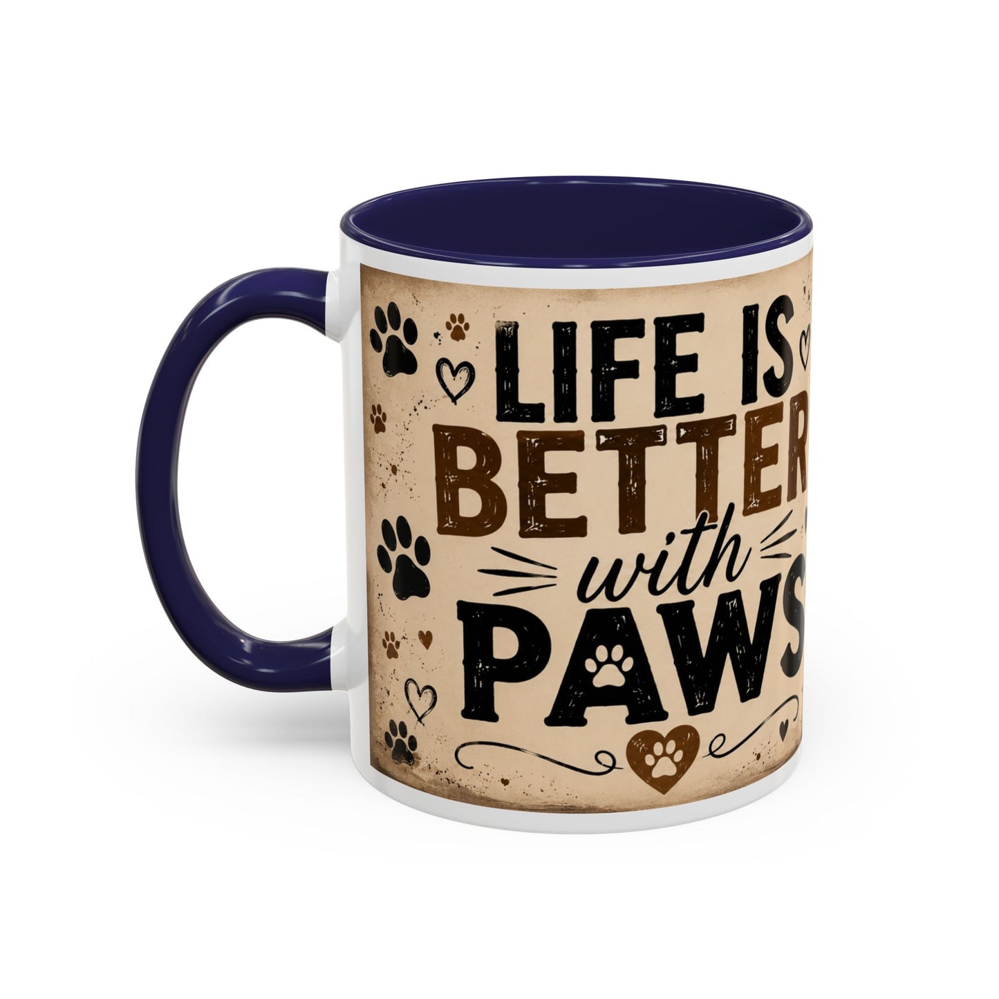 Dog & Cat Coffee Mug - "Less People, More Dogs & Cats" Accent Ceramic Mug