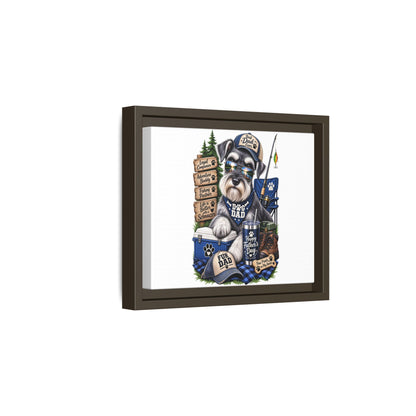 Dog Dad Schnauzer Father's Day Framed Canvas Wall Art — Fishing & Camping Pet Gift