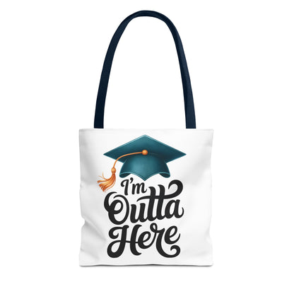 Graduation Tote Bag — “I’m Outta Here” Cap Design
