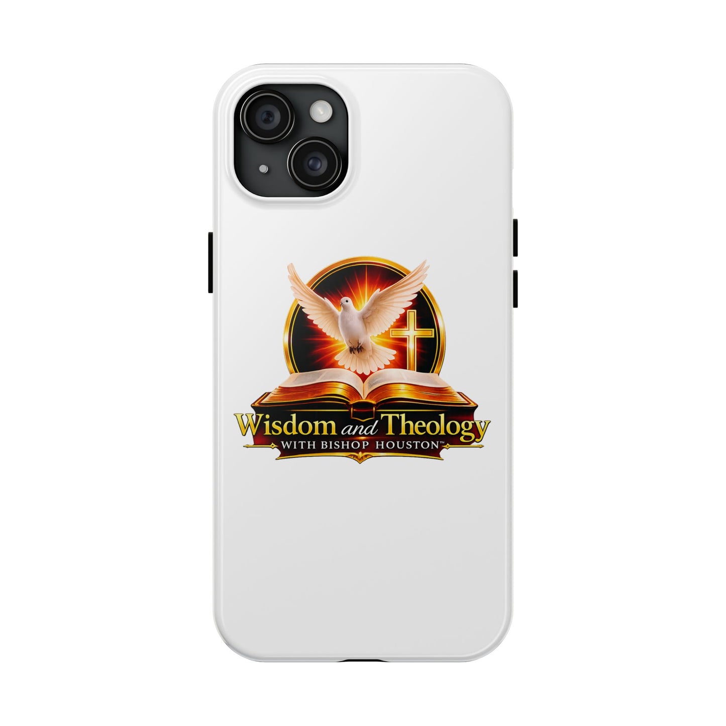 Wisdom and Theology Tough Phone Case — Christian Dove & Cross Design