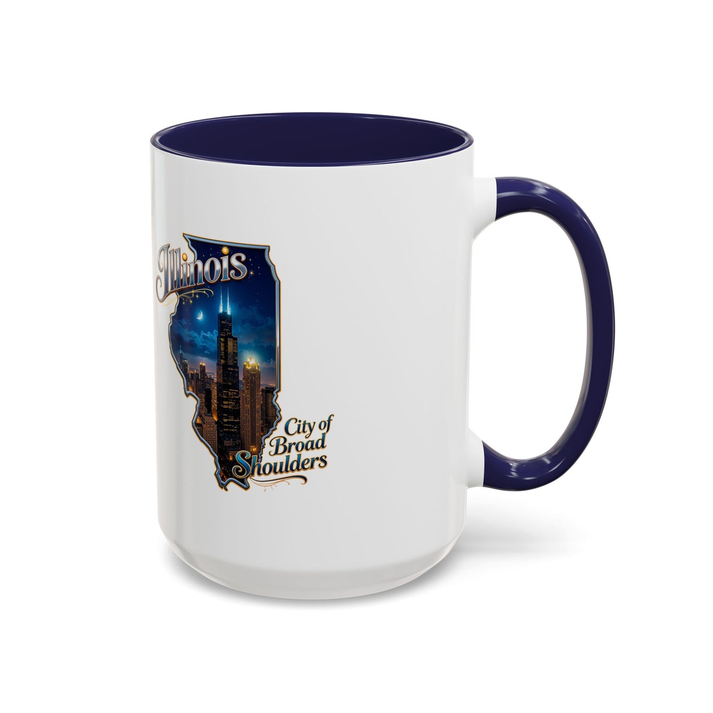 Illinois Skyline Accent Coffee Mug – City of Broad Shoulders Chicago Design (11/15oz)