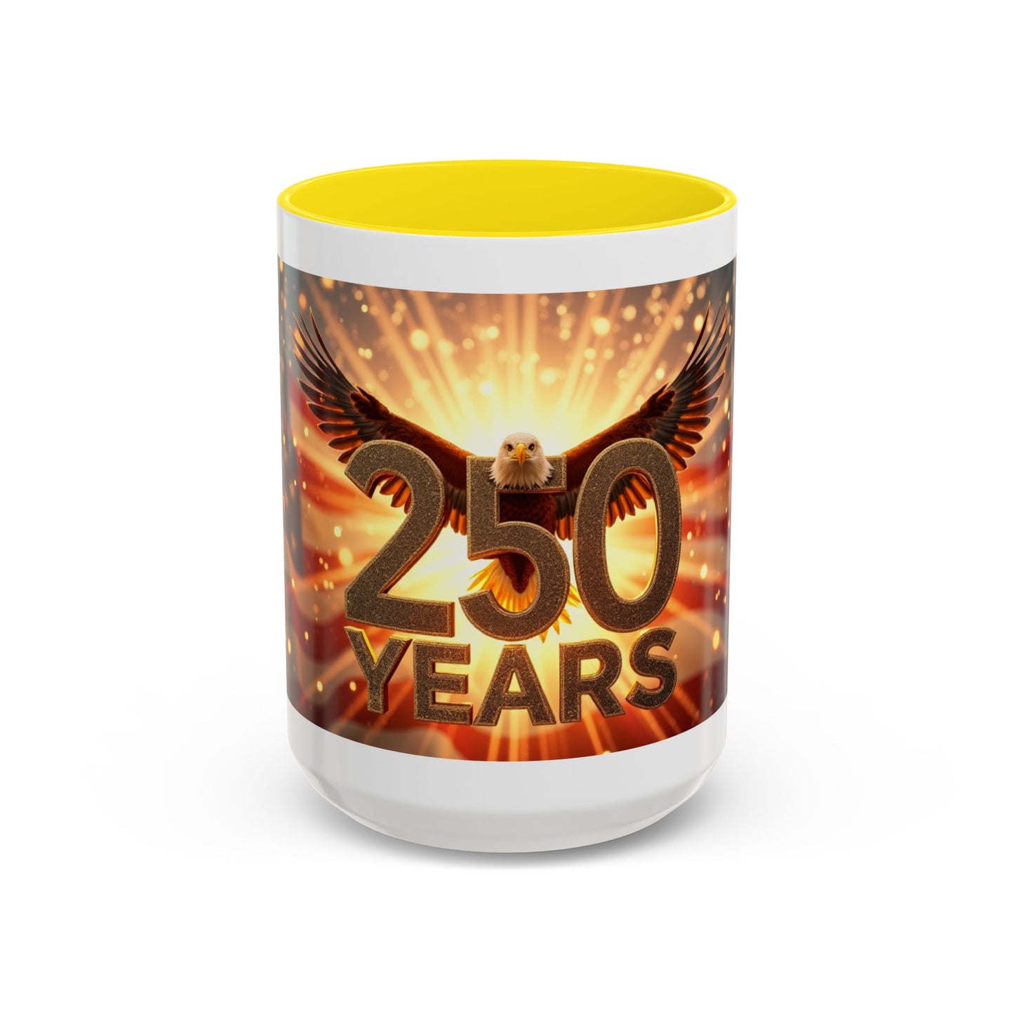 250 Years Commemorative Coffee Mug — Patriotic Eagle & American Flag Accent (11/15oz)
