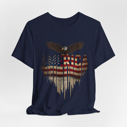 America Eagle Flag Graphic T‑Shirt — Patriotic USA Tee for 4th of July