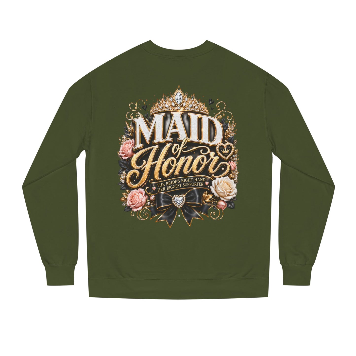 Maid of Honor Sweatshirt - Floral Crown Bridal Party Crewneck