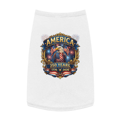 America 250 Pet Tank Top - 1776-2026 Patriotic Eagle & Fireworks