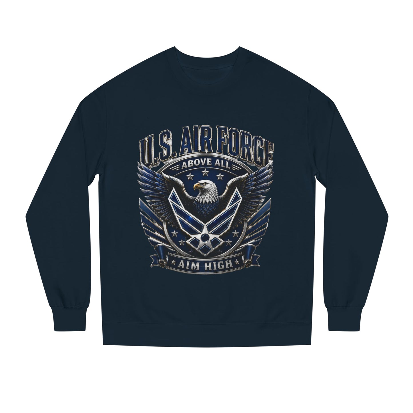 U.S. Air Force Crewneck Sweatshirt — "Above All, Aim High" Graphic