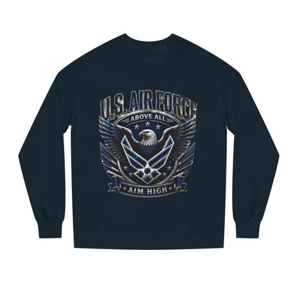 U.S. Air Force Crewneck Sweatshirt — "Above All, Aim High" Graphic