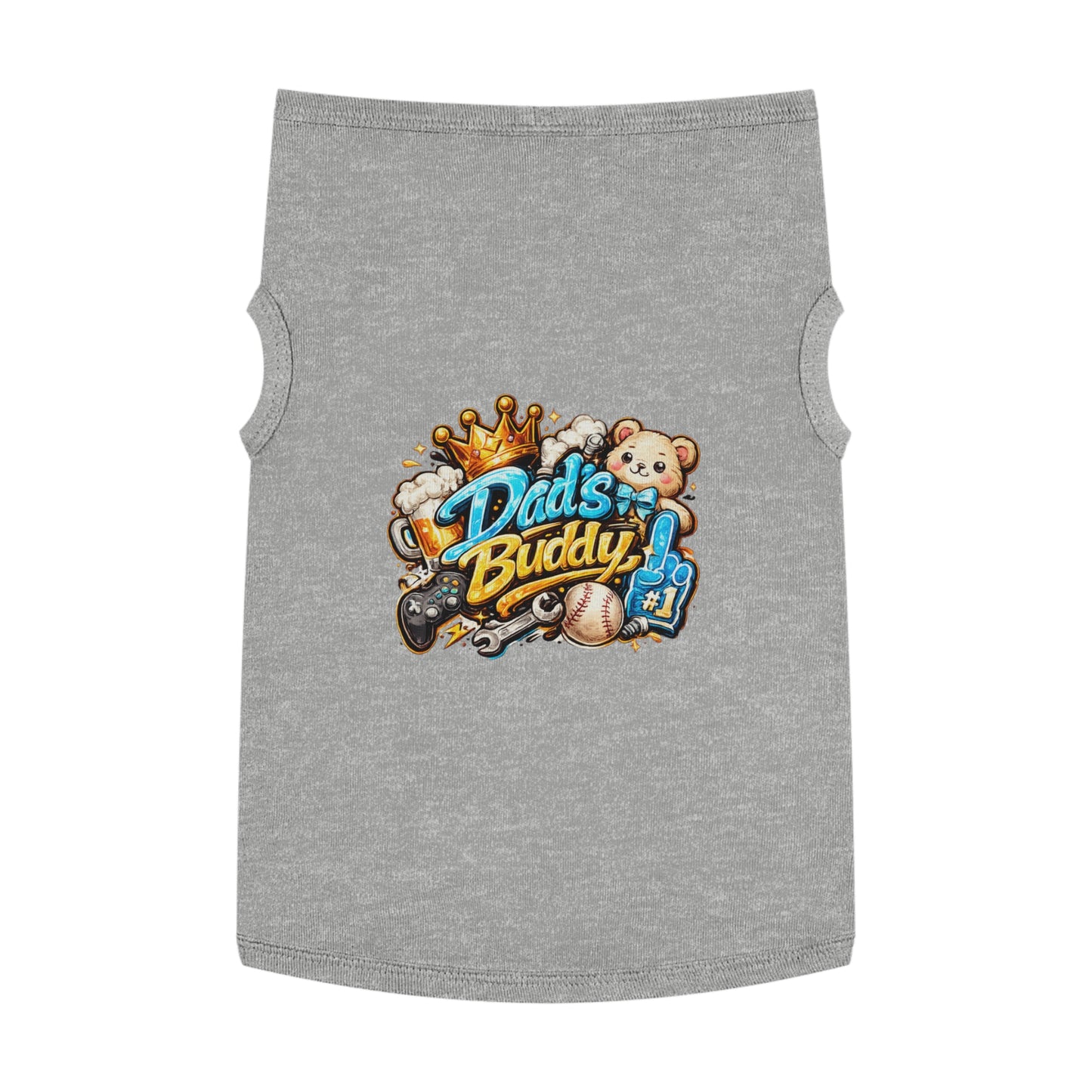 Dad's Buddy Pet Tank Top — Cute Teddy, Sports & Gamer Graphic Dog Shirt