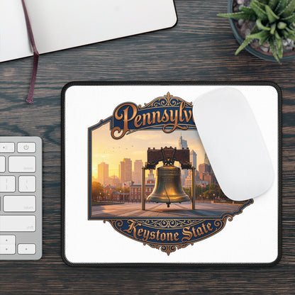 Pennsylvania Keystone State Gaming Mouse Pad – Liberty Bell Skyline Design