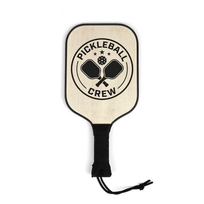 Pickleball Paddle Set — 'Pickleball Crew' Wooden Paddles with Balls