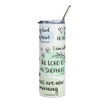 The Lord Is My Shepherd Stainless Steel Tumbler 20oz Christian Travel Mug