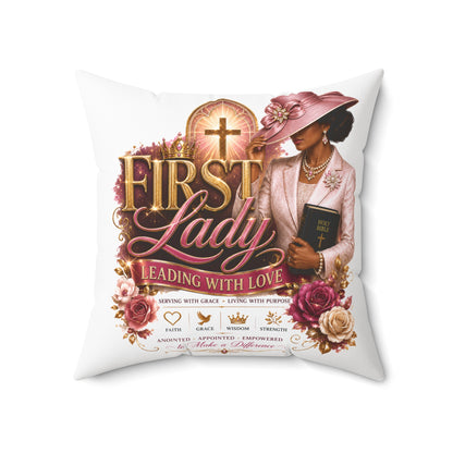 First Lady Decorative Pillow — 'First Lady: Leading With Love' Christian Accent Cushion