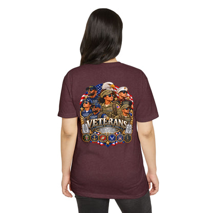 Veterans Tribute T-Shirt – Patriotic Eagle & Service Emblems