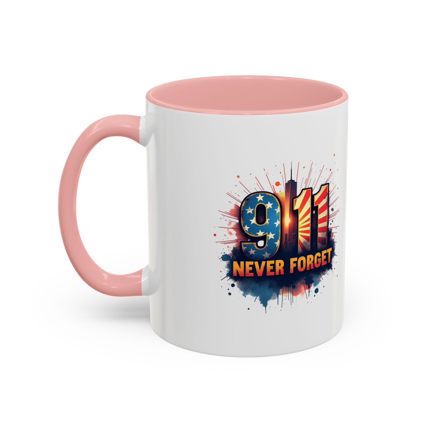 9/11 Never Forget Coffee Mug — Patriotic Memorial Accent Mug