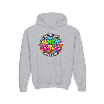 Kids' 4th Grade Hoodie – "Watch Out 4th Grade Here I Come" Colorful Back-to-School Sweatshirt