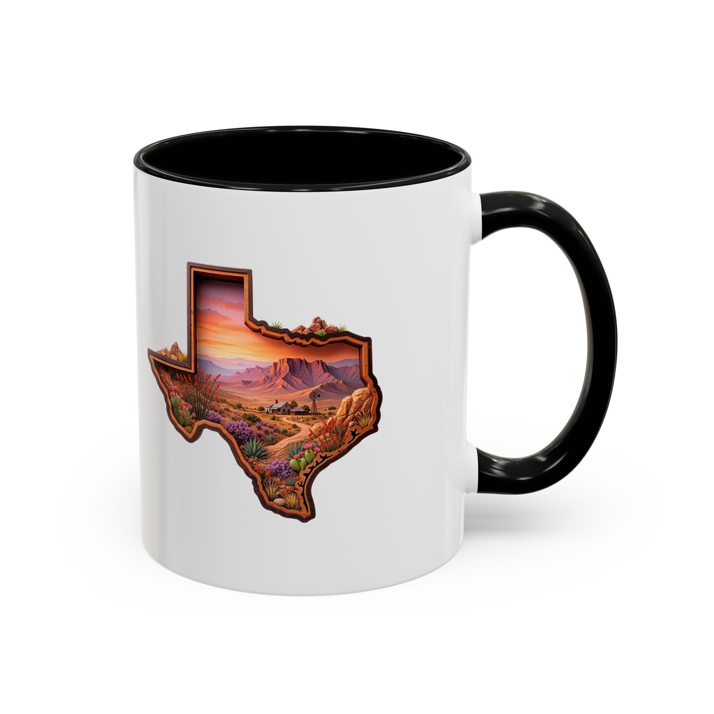 Texas Sunset Accent Coffee Mug – Scenic Lone Star State Landscape (11/15oz)