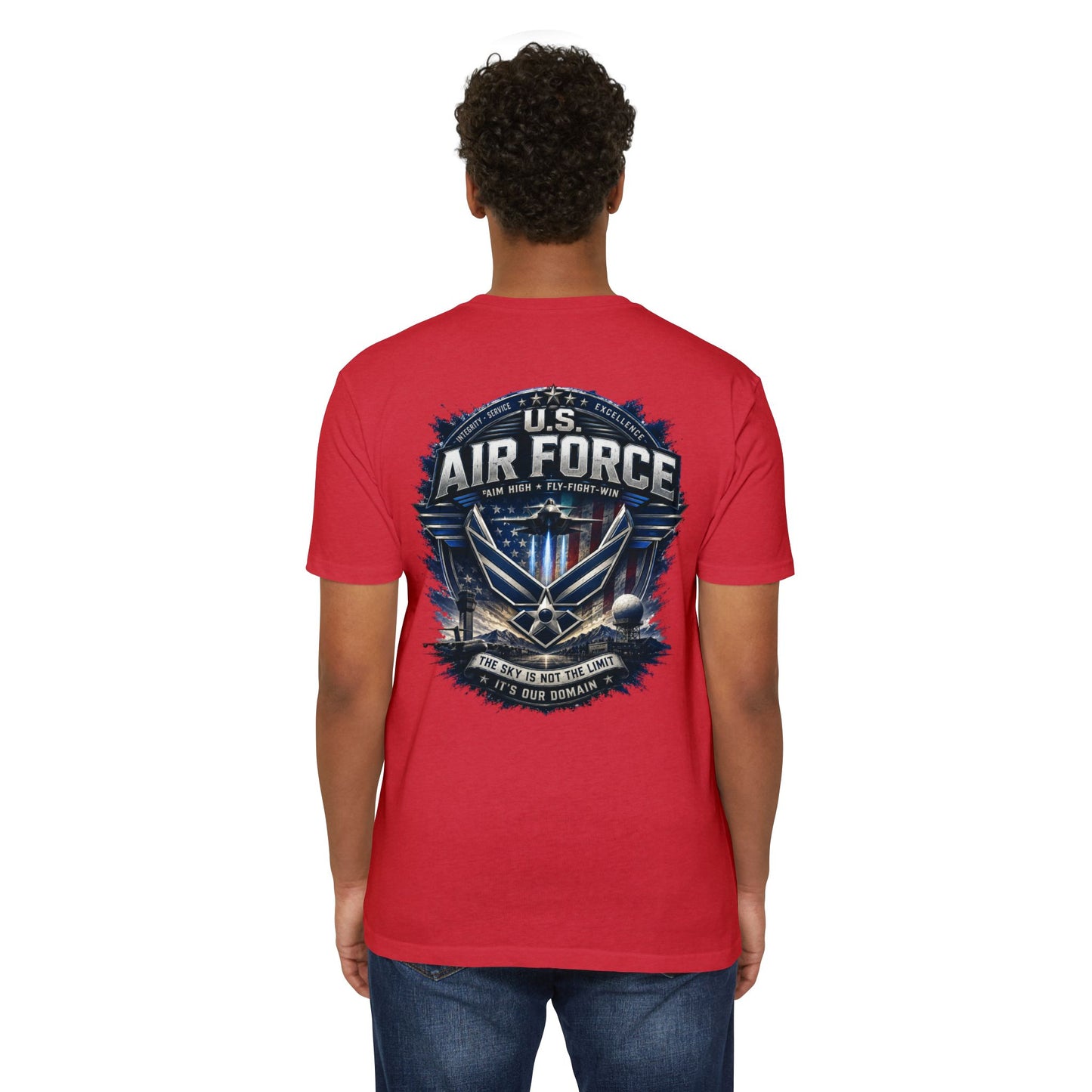U.S. Air Force Graphic T-Shirt — Military Emblem Tee ("The Sky Is Not The Limit")
