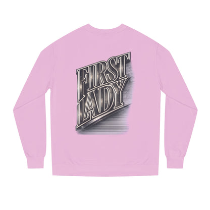 First Lady Graphic Sweatshirt — Retro Metallic Typography Crewneck