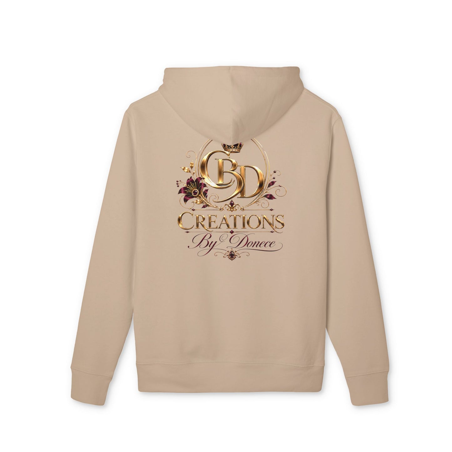 Creations By Donece Logo Hoodie — Floral Gold Emblem Sweatshirt