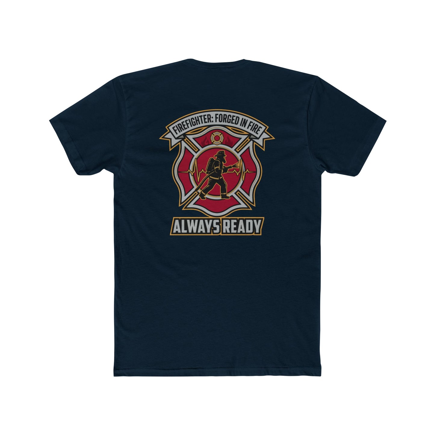 Firefighter Maltese Cross T‑Shirt — "Always Ready" Crew Tee