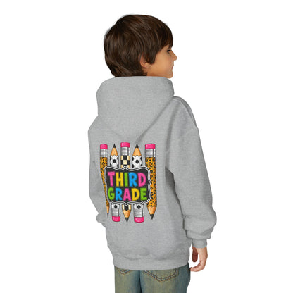 Third Grade Kids Hoodie — Cute Pencil Back-to-School Sweatshirt