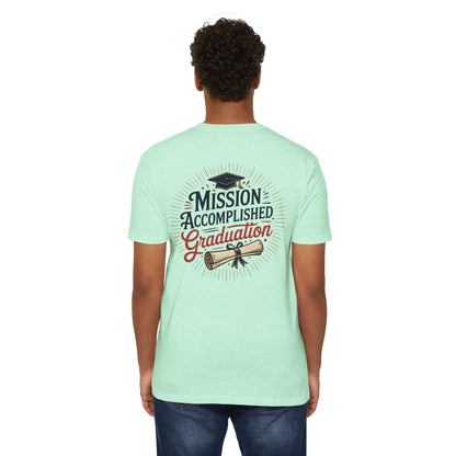 Graduation "Mission Accomplished" T-Shirt — Diploma & Cap Design