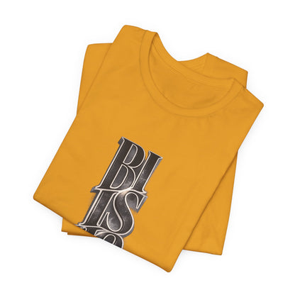 Bishop Vertical Script Tee — Vintage Gothic Lettering T-Shirt