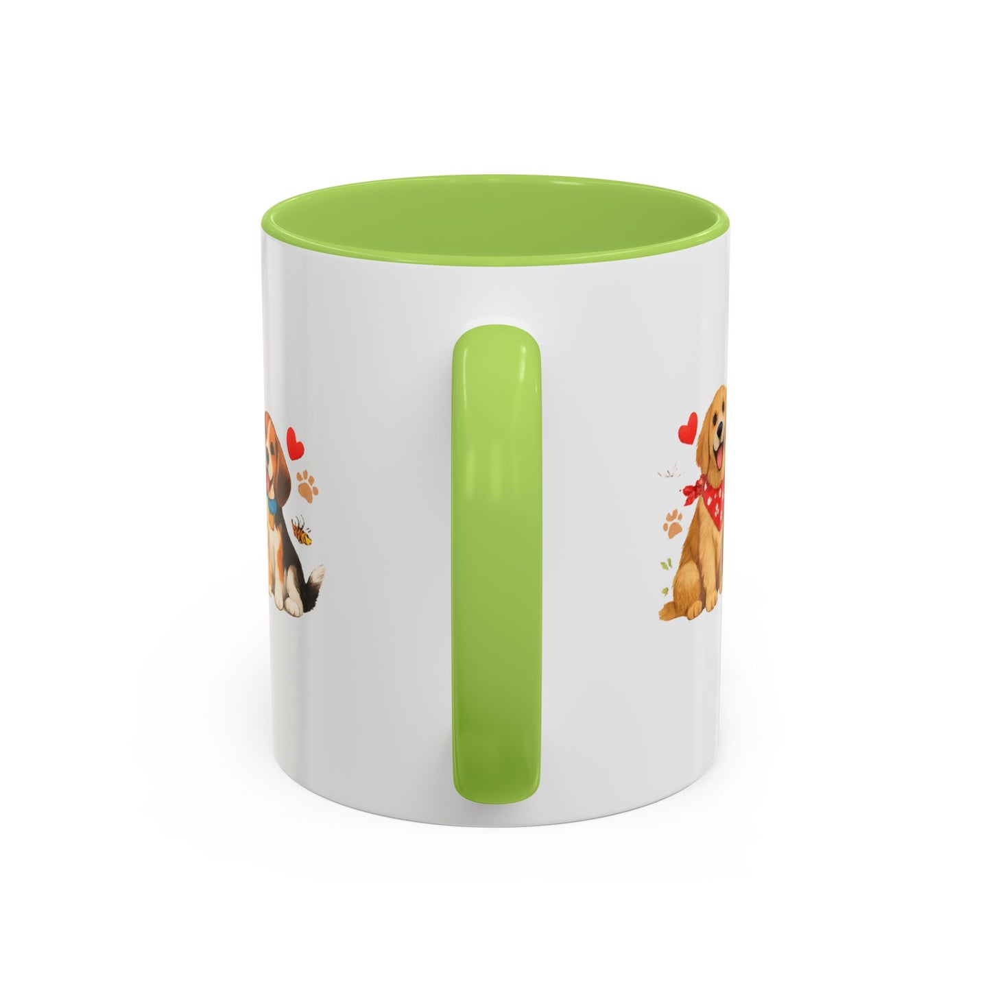 Dog Lover Accent Coffee Mug — “Love is a Four-Legged Word” Ceramic Gift