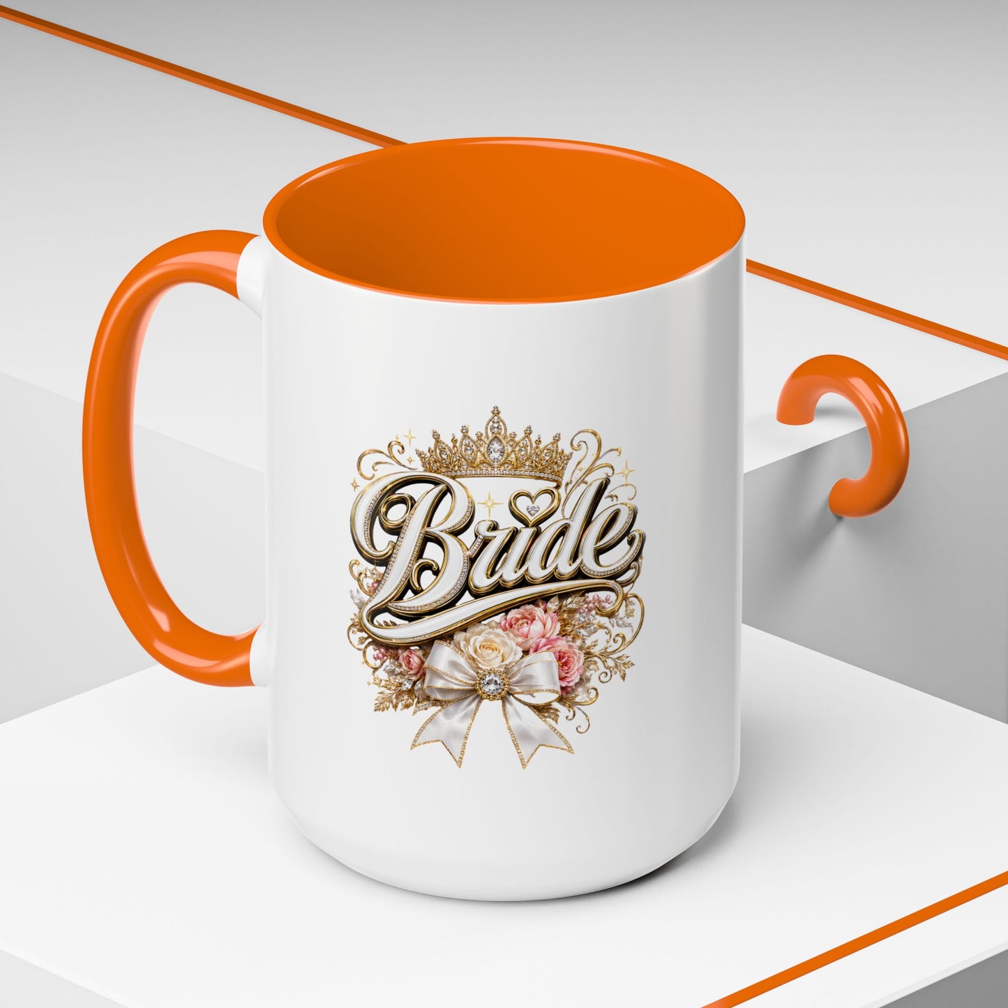 Bride Accent Coffee Mug — Floral Crown Bridal Gift (11/15oz)